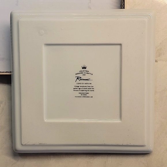 Rosanna Inc Vintage Travel Come Fly With Me Series 6" Trinket Tray in Gift Box - Picture 5 of 8